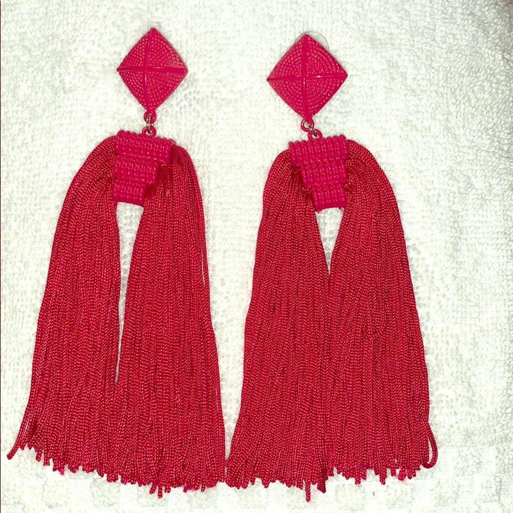 Beautiful fuschia string earrings